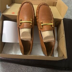 Ralph Lauren Brown Loafers with Gold Detailing
